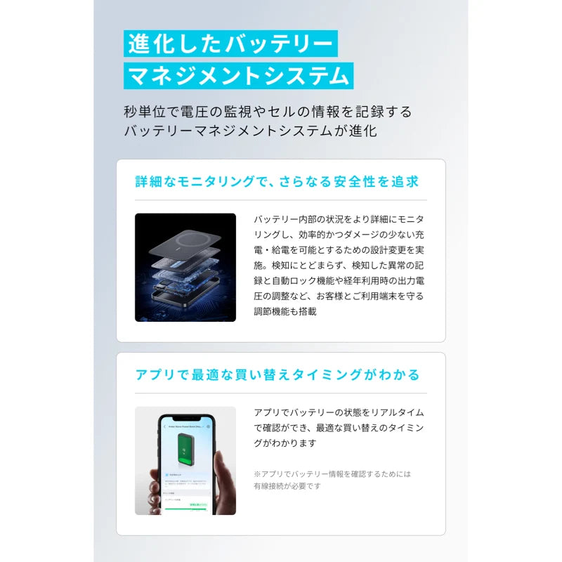 Anker Nano Power Bank (MagGo, Plus)10000mAh Qi2対応 マグネット式 ブラック A1113N11 [Anker(アンカー)]