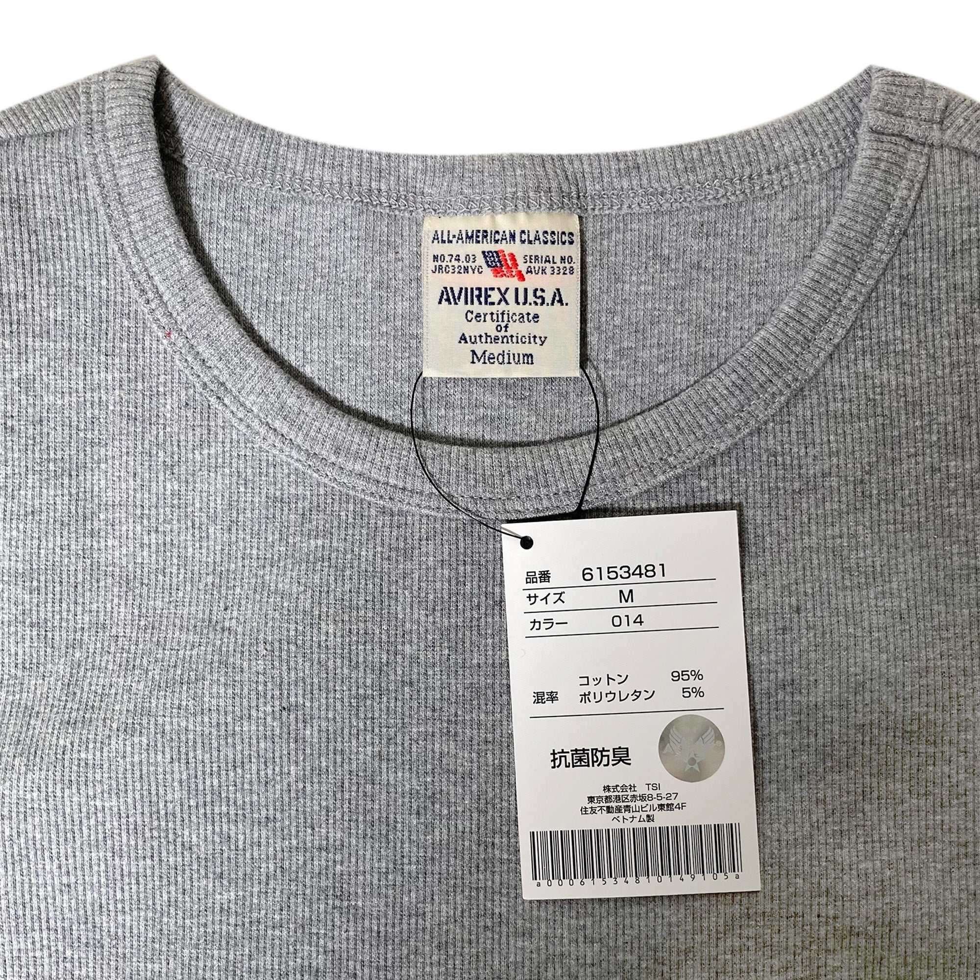 AVIREX 《DAILY/デイリー》RIB L/S CREW NECK T-SHIRT [AVIREX(アヴィレックス)]