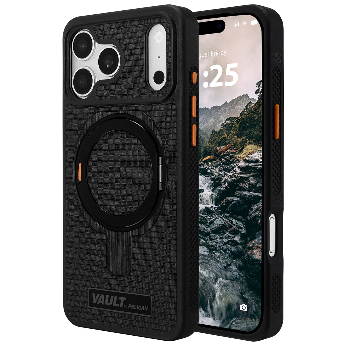 PELICAN Vault iPhone 18 Pro / iPhone 18 Pro Max Case with MagSafe スマートフォンケース MagSafe対応 360°スタンド付【ブラック】 [PELICAN(ペリカン)]